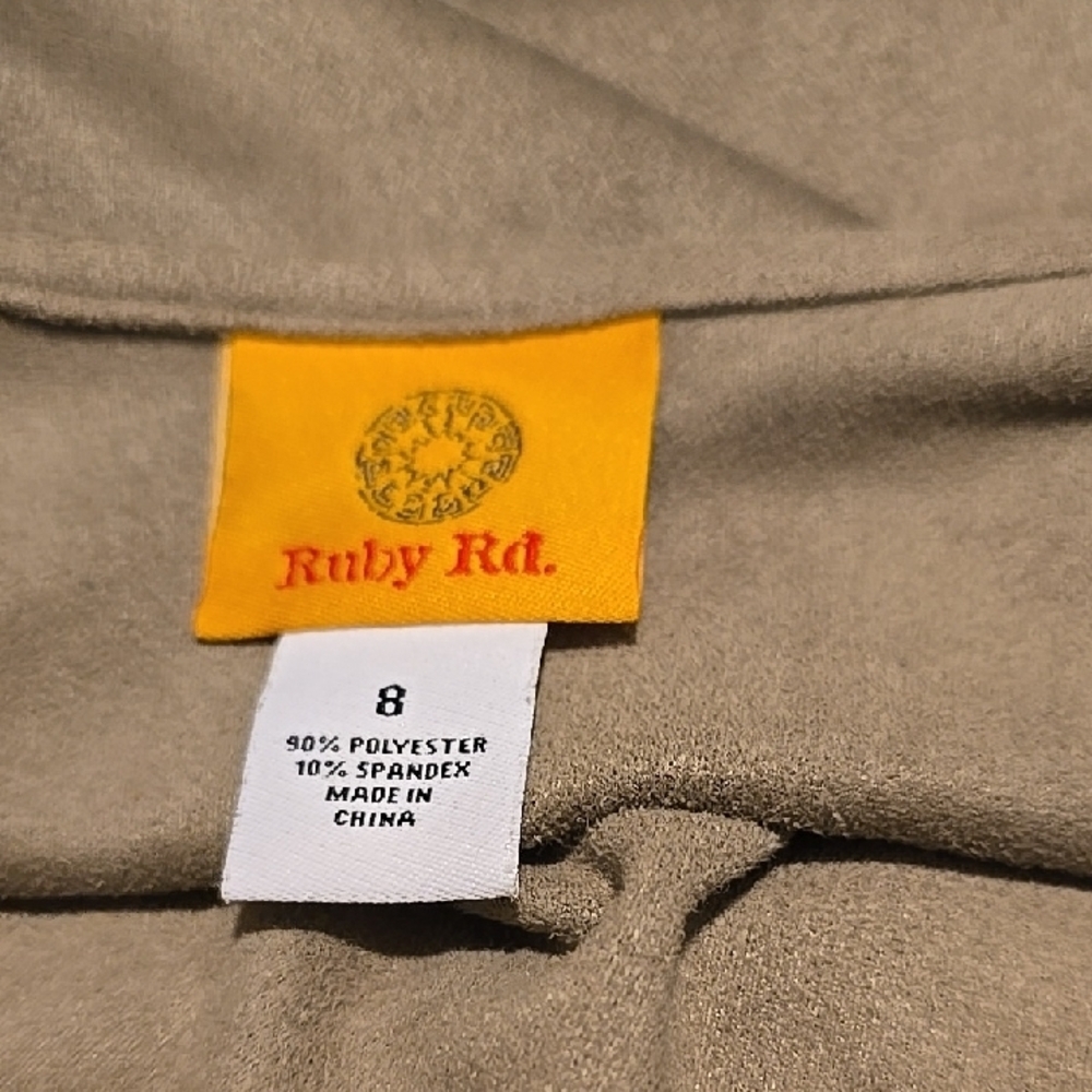 Ruby Rd Tan Western Fringe Jacket 3/4 Sleeve 8 - Picture 2 of 4